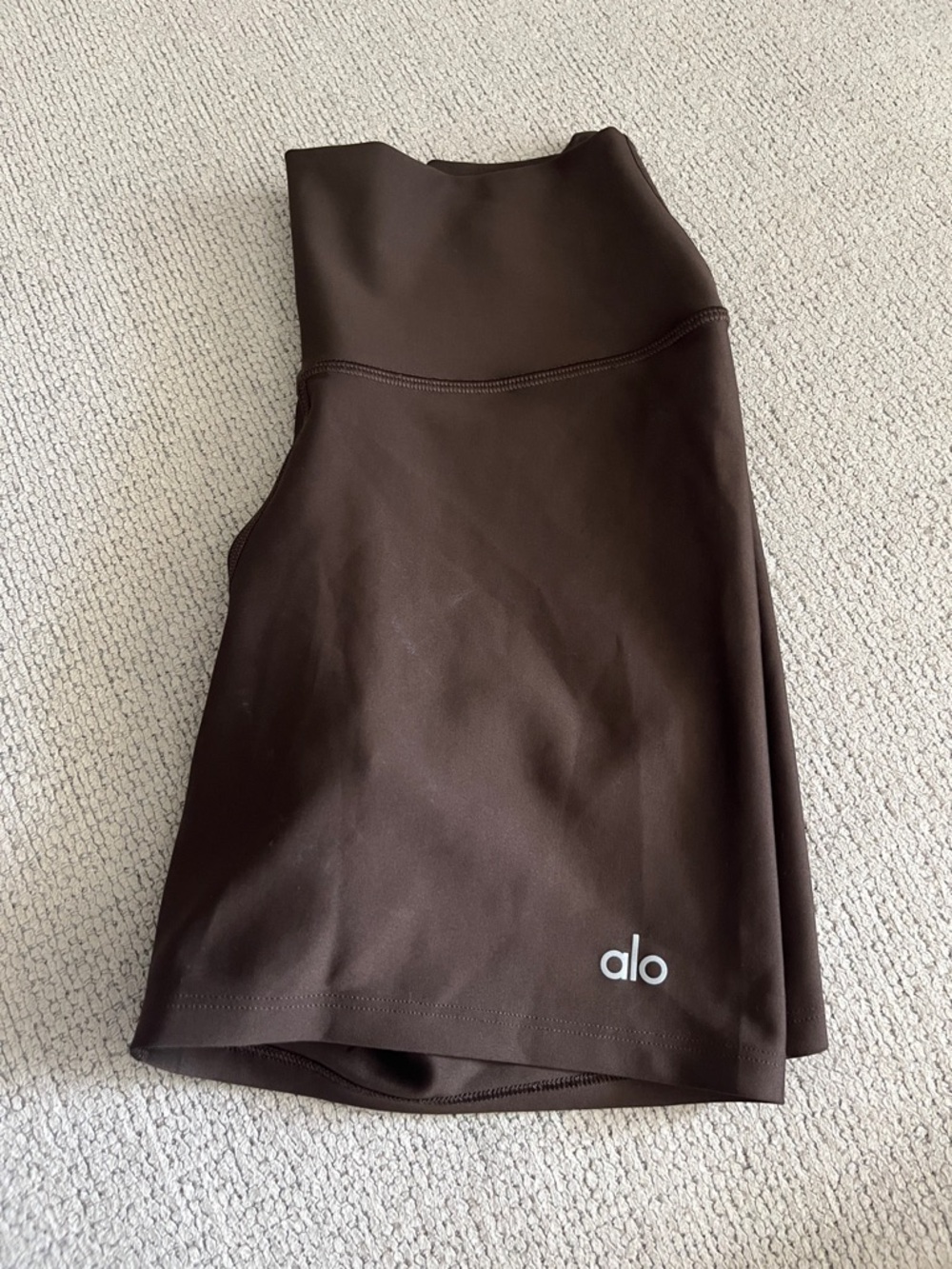 ALO Yoga Chocolate Brown High-Waist Bike Shorts